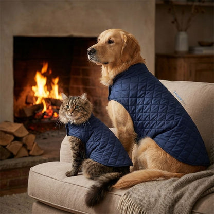 Navy Blue Puffer Quilted Jacket for Dogs & Cats