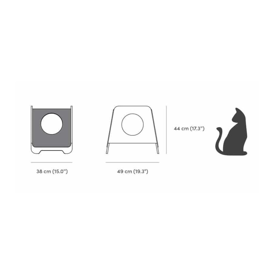 Cat Condo Bed for Indoor Cats | Nordic Birch Wood Cat House with 360° View