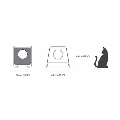 Cat Condo Bed for Indoor Cats | Nordic Birch Wood Cat House with 360° View