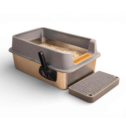 Stainless Steel Cat Litter Box | High Wall Anti Scatter Cat Toilet Tray