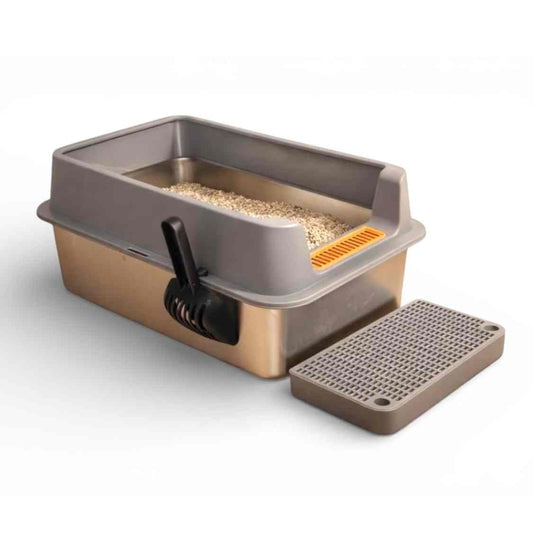 Stainless Steel Cat Litter Box | High Wall Anti Scatter Cat Toilet Tray