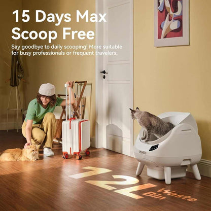 Automatic Self Cleaning Litter Box for Cats | WiFi, AI Monitoring, Multi Cat Household