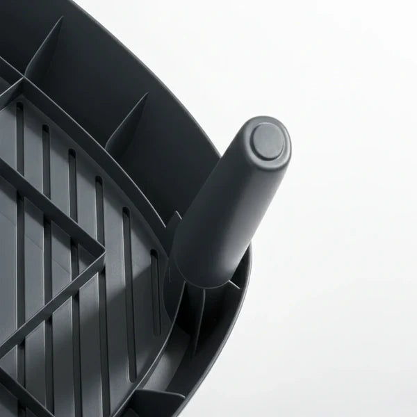 Underside view of a grey plastic pet ramp showing the sturdy leg support structure.