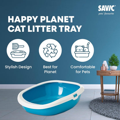 Gizmo Cat Litter Tray with Raised Rim for Cats & Kittens