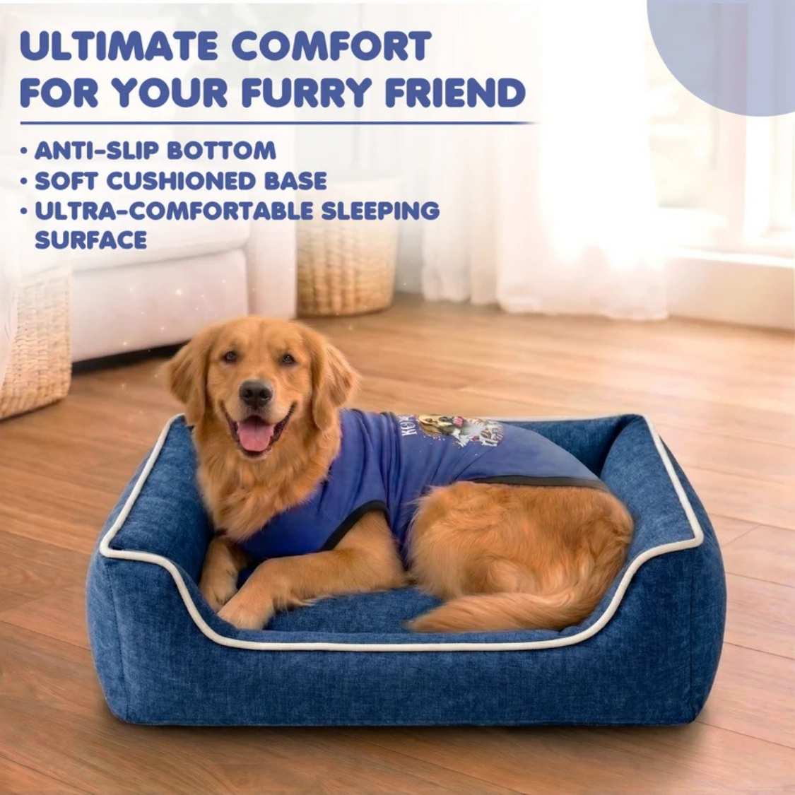 Premium Orthopedic Dog Bed With Bolsters | Washable & Anti Slip Pet Bed