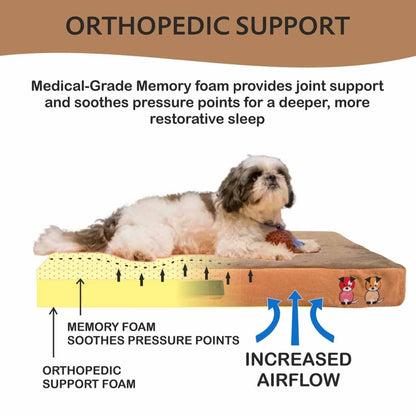 Orthopedic Dog Bed Memory Foam | Soft & Washable Pet Bed