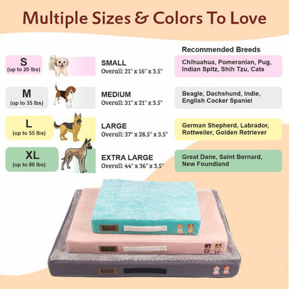 Orthopedic Dog Bed Mattress - All Weather Soft Fur Pet Bed - Washable