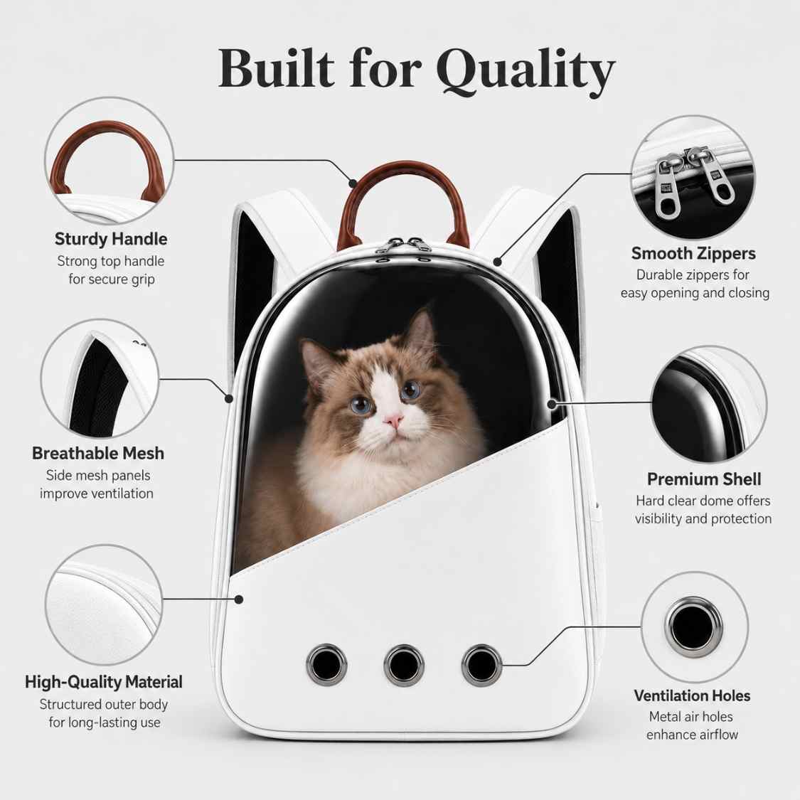Pet Backpack Carrier For Travel | Walking & Outdoor Use