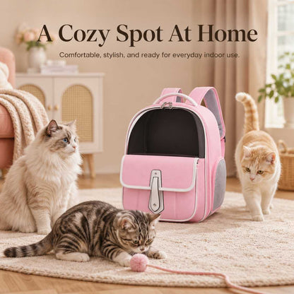 Breathable Pet Carrier Backpack With Front Pocket For Easy Travel