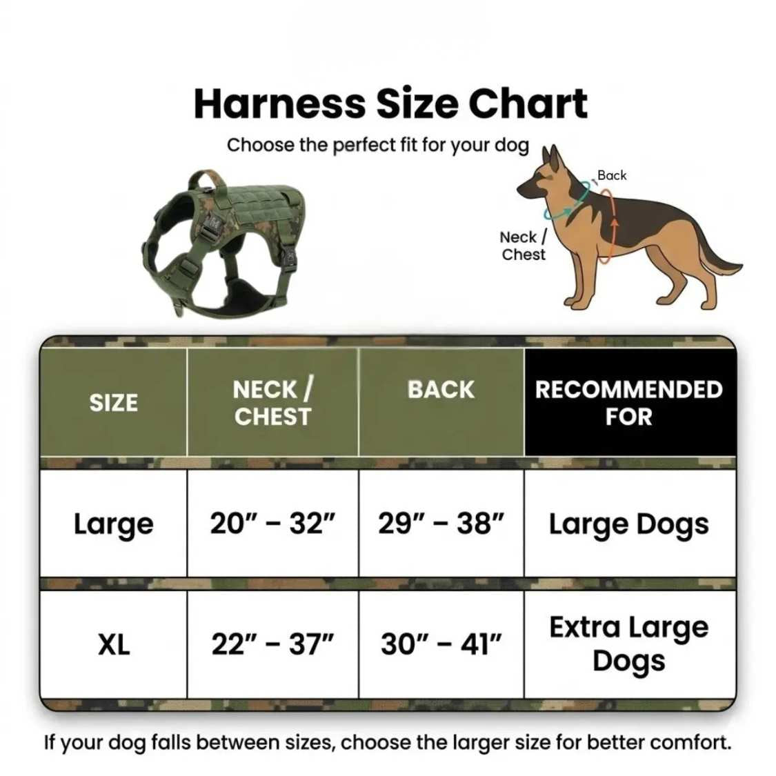 No Pull Tactical Dog Harness | Heavy Duty Harness For Large Dogs