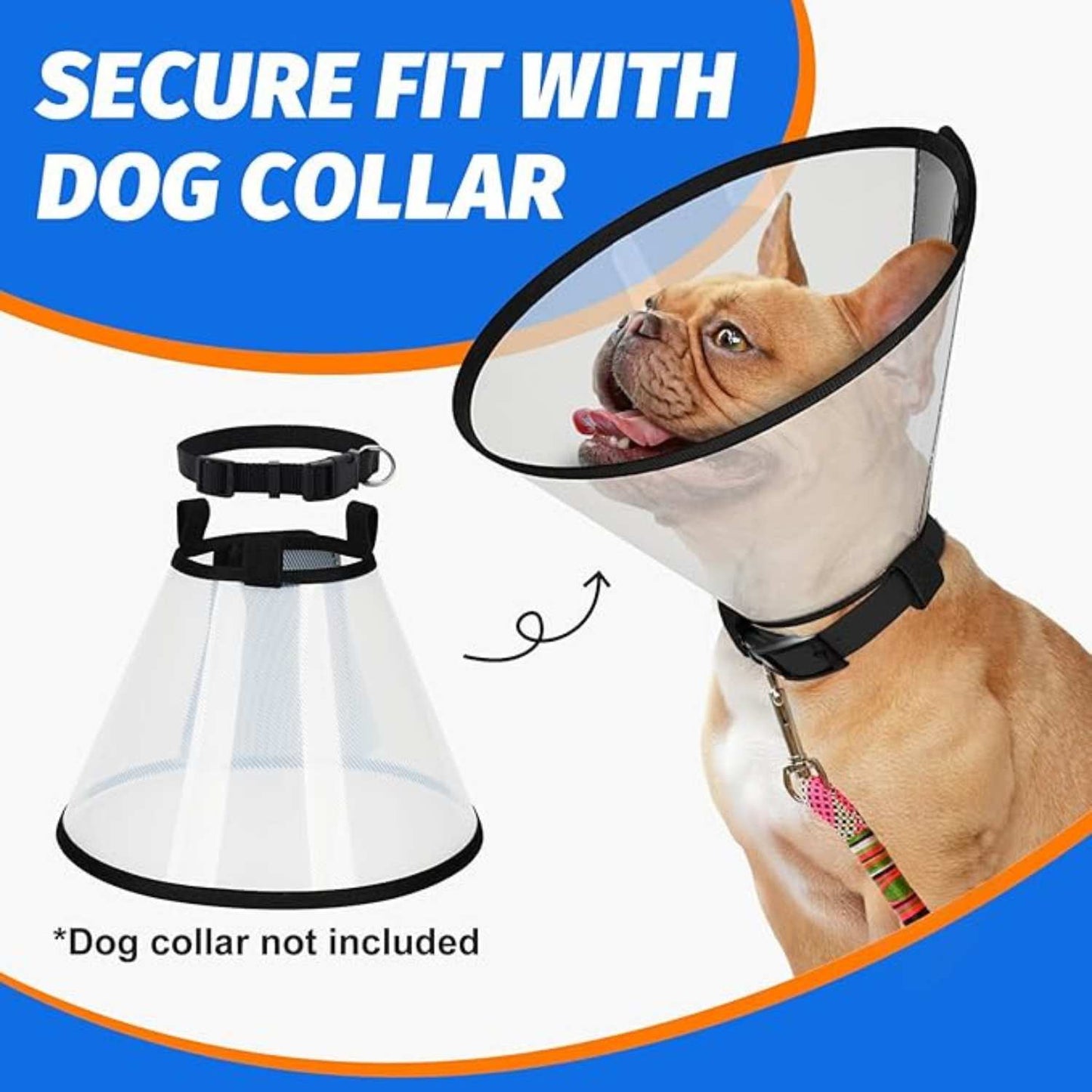Protective Elizabethan Collar with Velcro for Dogs and Cats