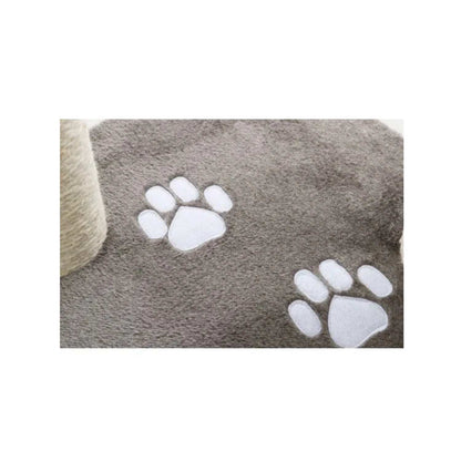 Altea Scratching Wave on Post with Paw Print for Cats (White/Grey)
