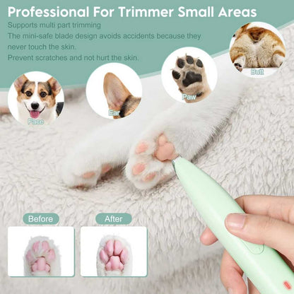 Pet Mini Paw Trimmer | Rechargeable Low Noise Grooming For Dogs & Cats