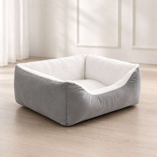 Grey Comfort Pet Bed | Soft, Machine Washable & Anti-Skid Base