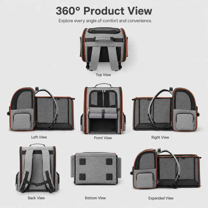 Premium Expandable Cat Backpack Carrier for Travel & Outdoor Use