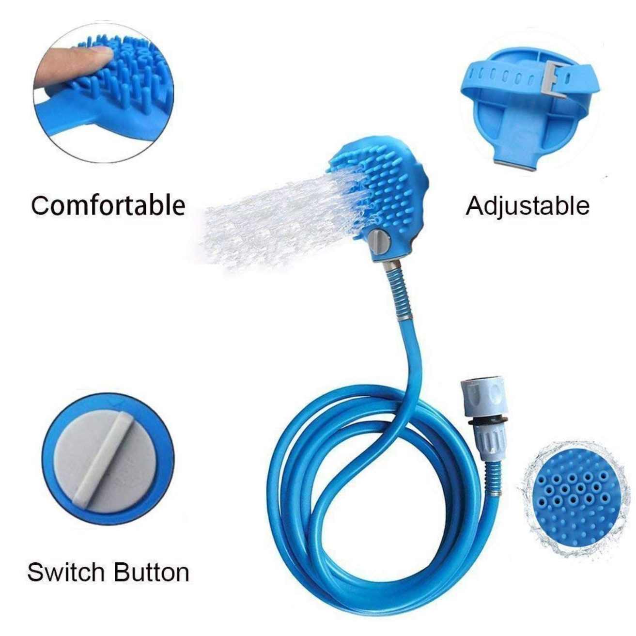 3-in-1 Pet Bathing Shower Sprayer & Grooming Brush | Dog & Cat Grooming