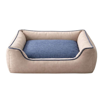 Premium Denim Orthopaedic Dog Bed | Washable Pet Sofa With Bolster