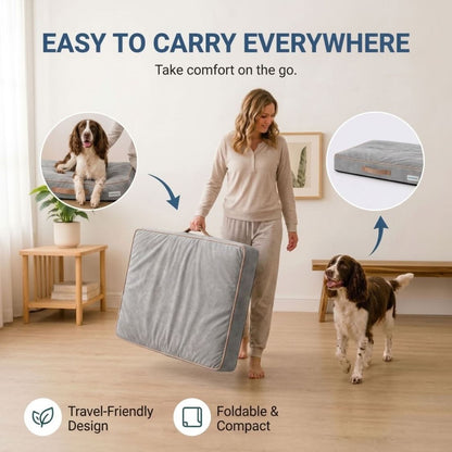 HANK CloudRest Premium Mattress Dog Bed | Anti Skid & Machine Washable (Grey)