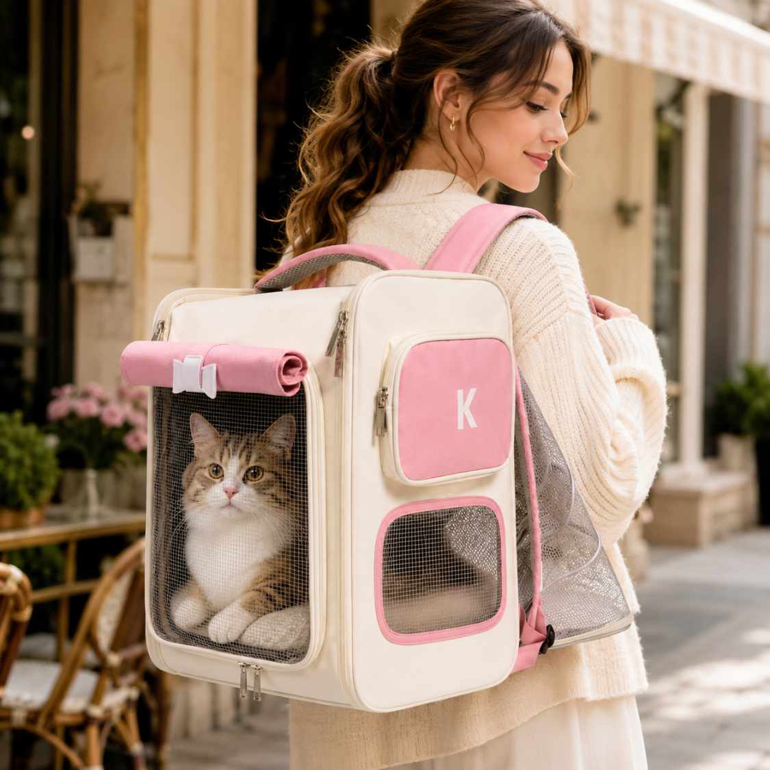 Foldable Cat Carrier Bag | Breathable Pet Travel Backpack