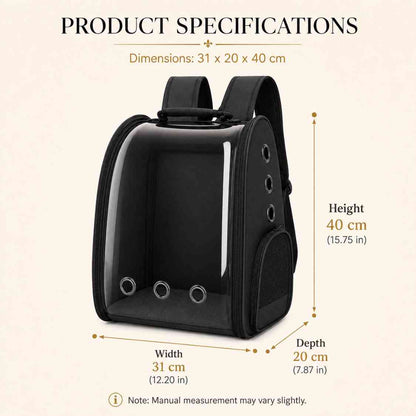 Pet Carrier Backpack With Clear Window & Air Vents