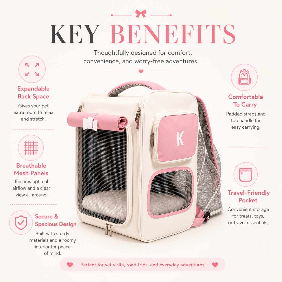 Foldable Cat Carrier Bag | Breathable Pet Travel Backpack