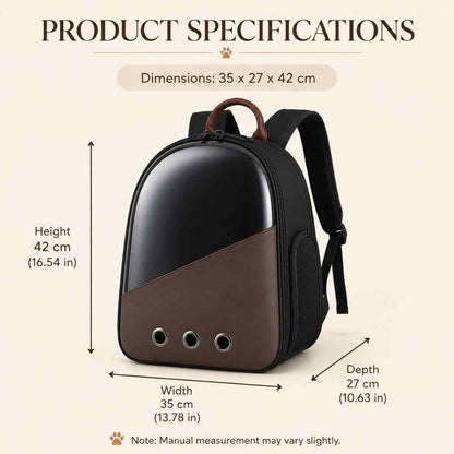Pet Carrier Backpack With Transparent Window For Cats & Small Dogs