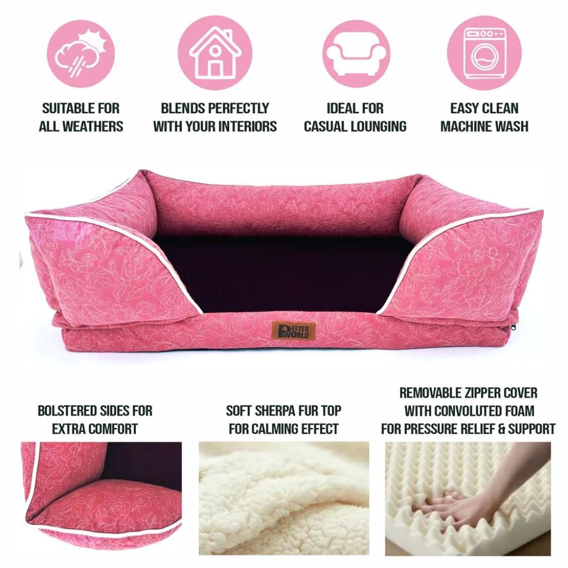 Luxury Orthopedic Sofa Bed For Pet | Memory Foam Pet Couch Bed