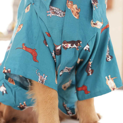Playful Paws Printed Dog Shirt | Lightweight Casual Summer Wear
