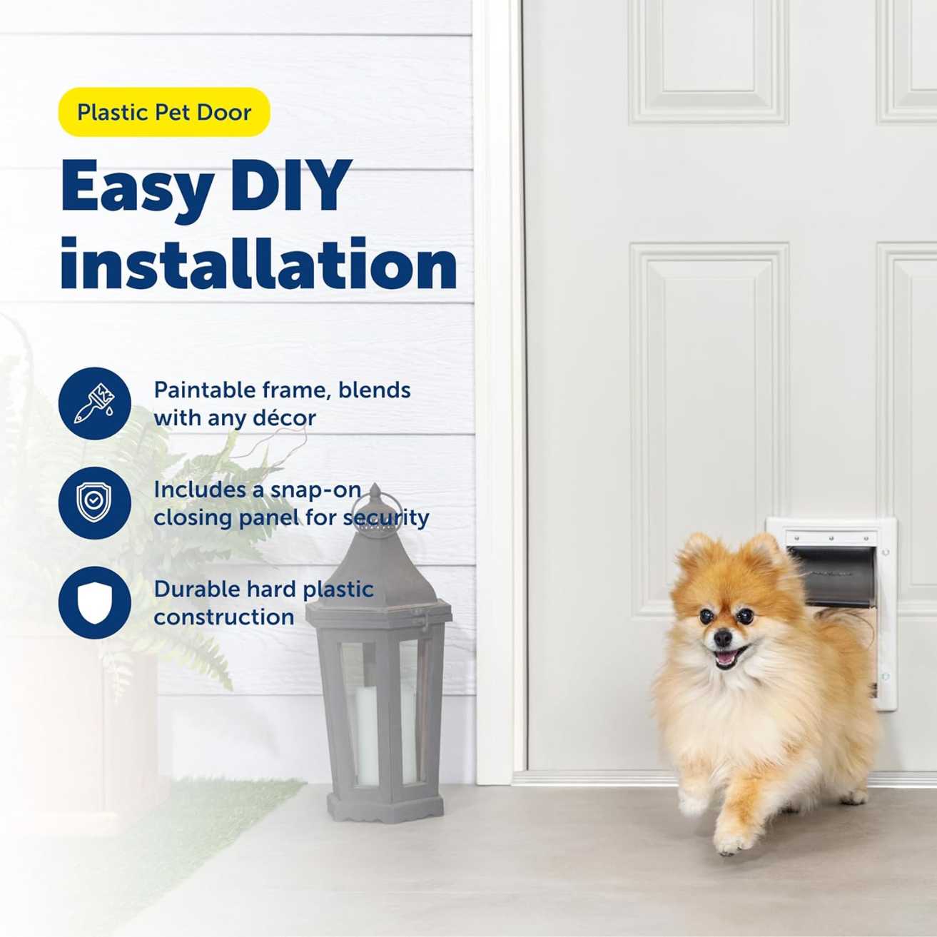 Plastic Pet Door with Soft Tinted Flap | Easy Install Cat & Dog Flap