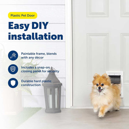 Plastic Pet Door with Soft Tinted Flap | Easy Install Cat & Dog Flap
