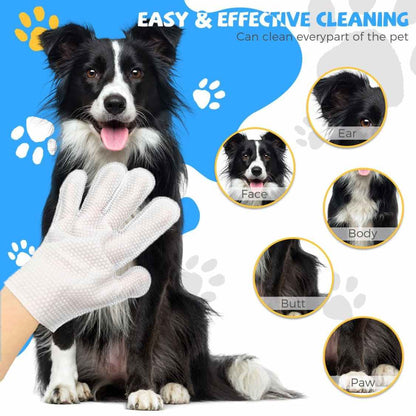 Soft Pet Glove Wipes for Daily Care | Dogs & Cats (6 pcs)