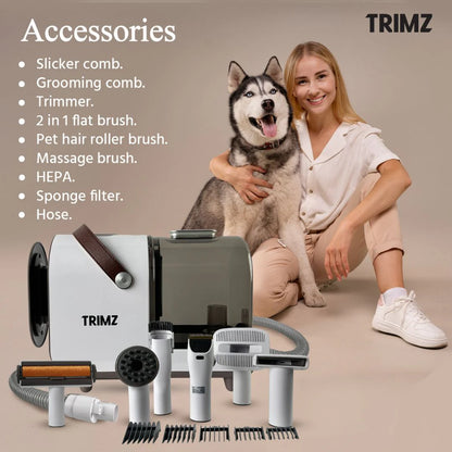 Trimz Pet Grooming Kit with Vacuum Suction for Dogs & Cats