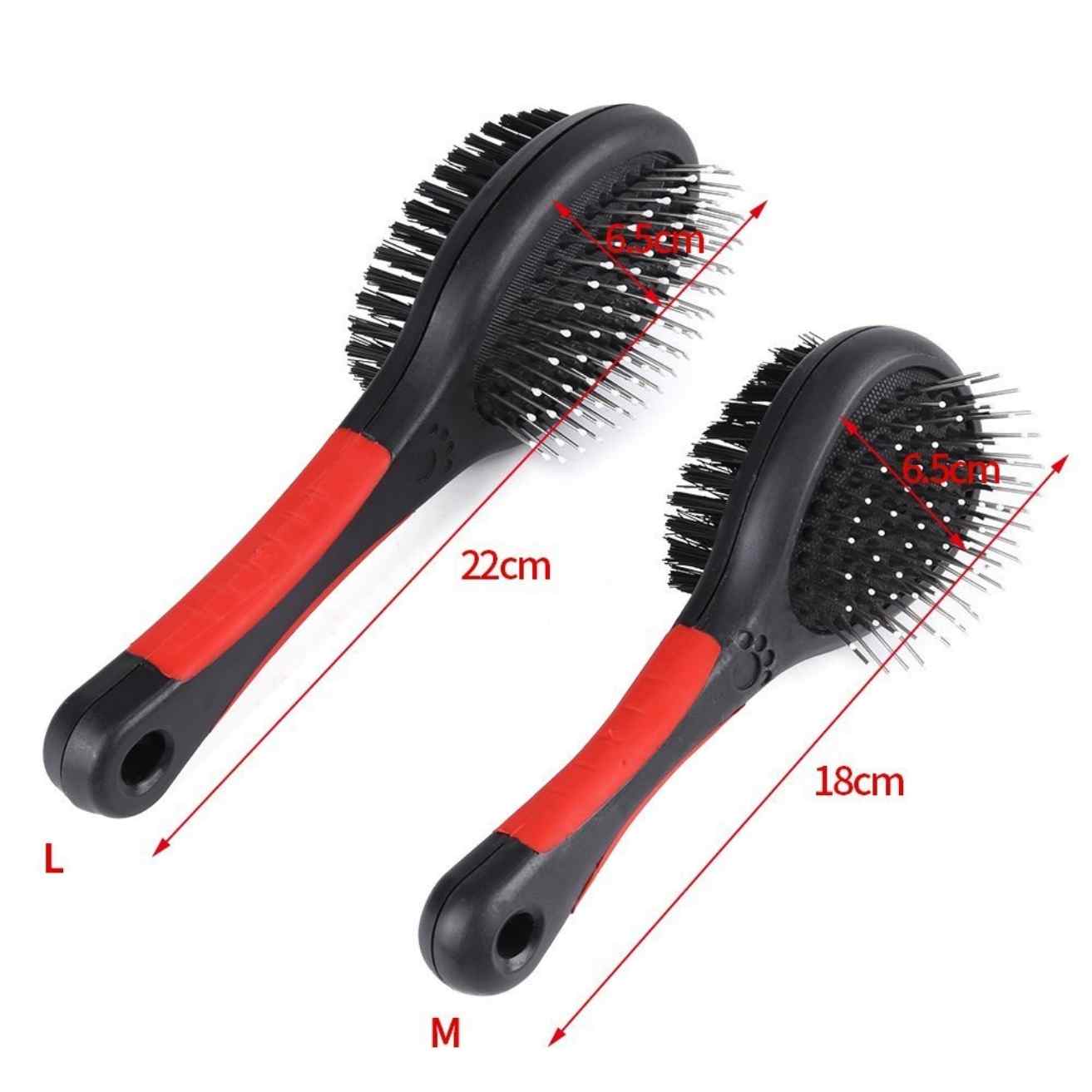 Double Sided Pet Grooming Brush | Plastic Handle Pet Shedding Comb