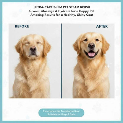 Pet Grooming Steam Brush | Safe & Easy Hair Care For Dogs & Cats