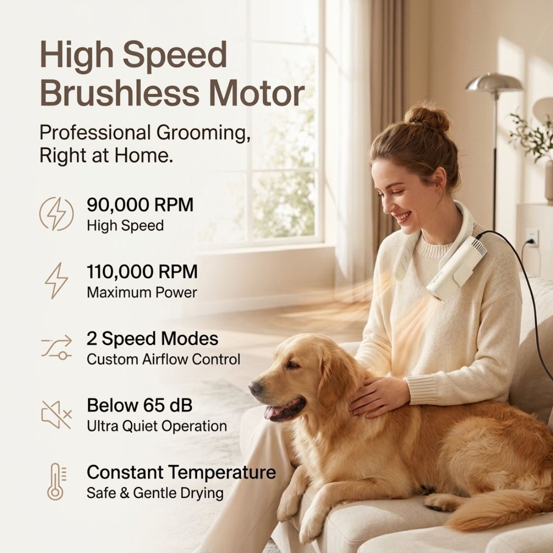2 in 1 Professional Pet Hair Dryer with Hands Free Design | Suitable for All Breeds