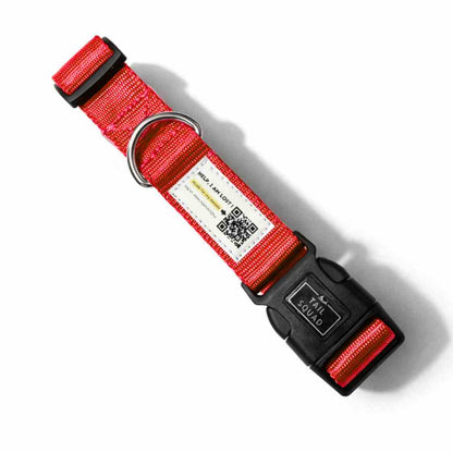 Pet Collar With QR Code | Smart ID Safety Collar For Dogs (Red)
