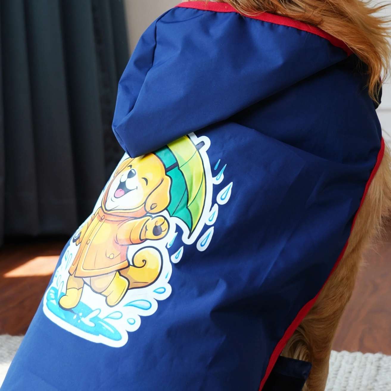 Happy Paws Printed Dog Raincoat | Waterproof Cartoon Rain Jacket