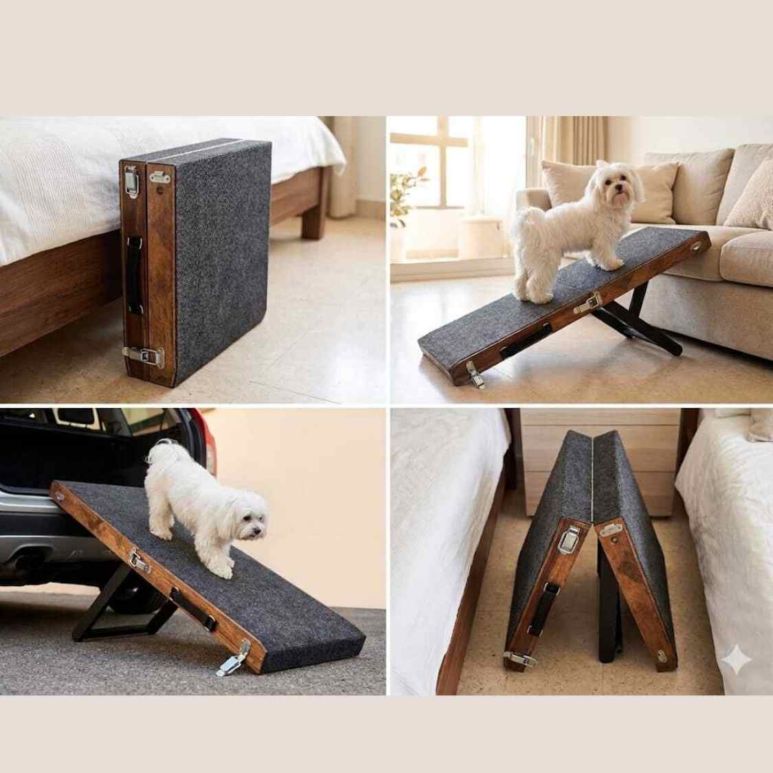 Foldable Pet Ramp For Dogs & Cats | Anti-Slip Wooden