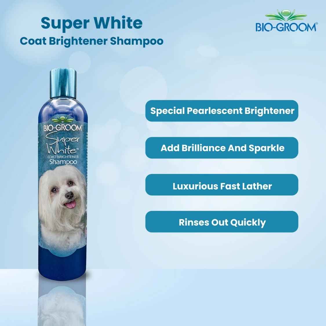 Bio Groom Pet Shampoo | Bright White Coat & Deep Clean 355ML