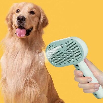 Steamy Self Cleaning Pet Brush For Dogs & Cats | Anti Static Steam Grooming Brush