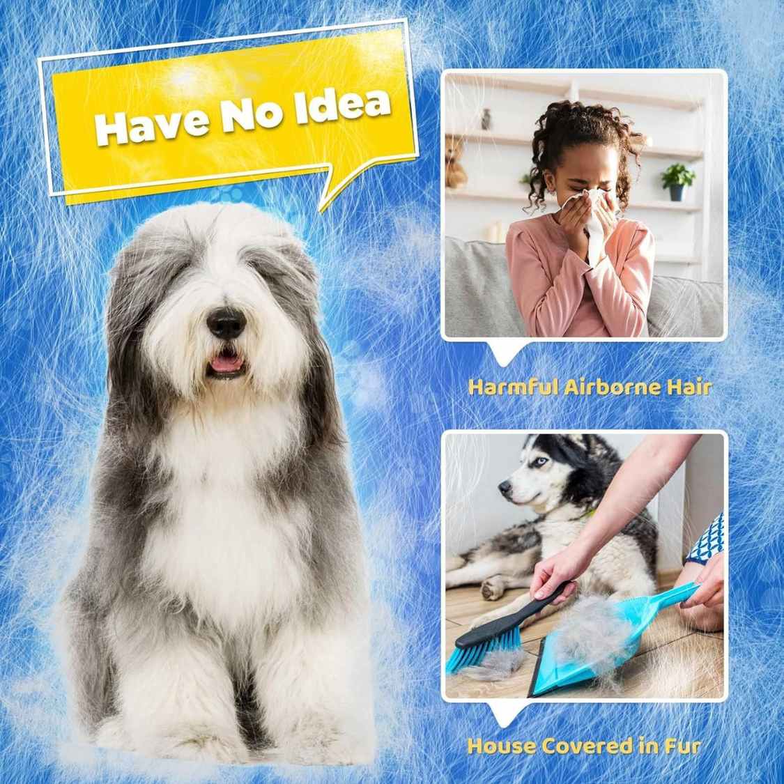 Pet Hair Remover Gloves | Dog & Cat Shedding Gloves (1 Pair)