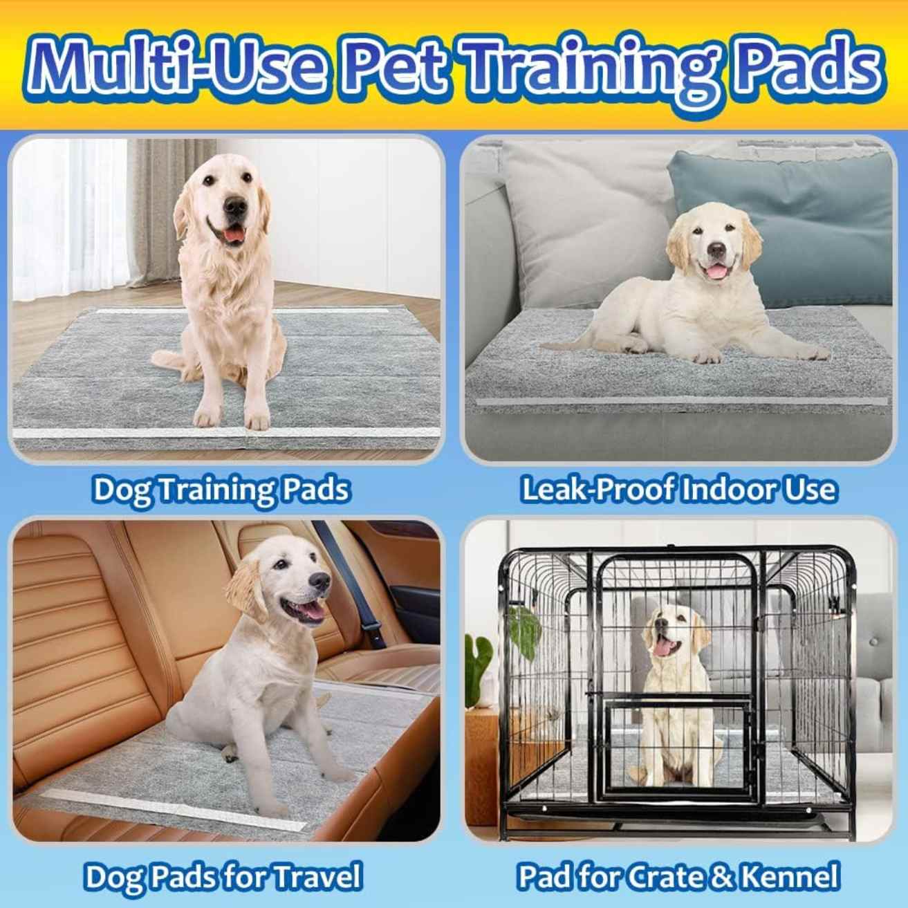 Charcoal Dog Training Pads 60x60 | Activated Carbon Puppy Pee Pads