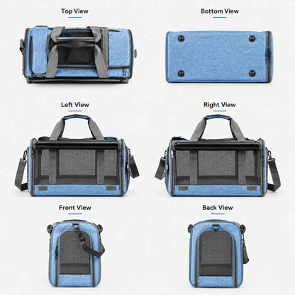 Foldable Cat Carrier Bag With Mesh Window For Travel