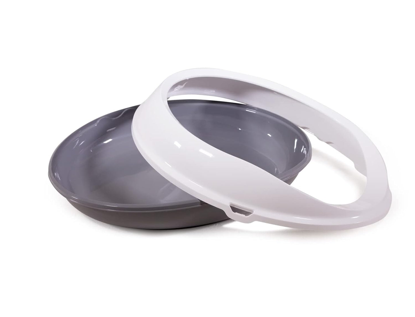 Figaro Oval Cat Litter Tray with Rim in Grey