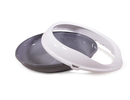Figaro Oval Cat Litter Tray with Rim in Grey