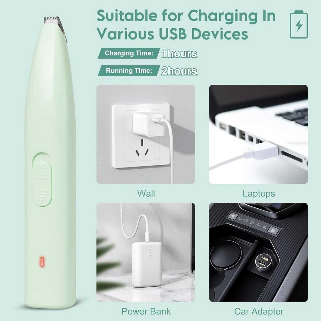 Pet Mini Paw Trimmer | Rechargeable Low Noise Grooming For Dogs & Cats