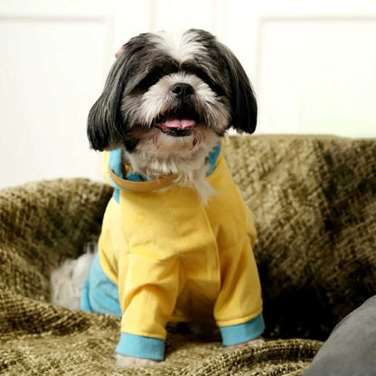 Furryfits Minion Mischief Hoodie | Playful Yellow Winter Pet Hoodie