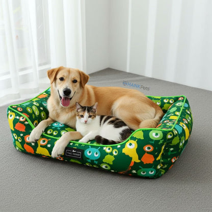 Washable Printed Lounger Bed for Dogs & Cats (Astro Sprout)