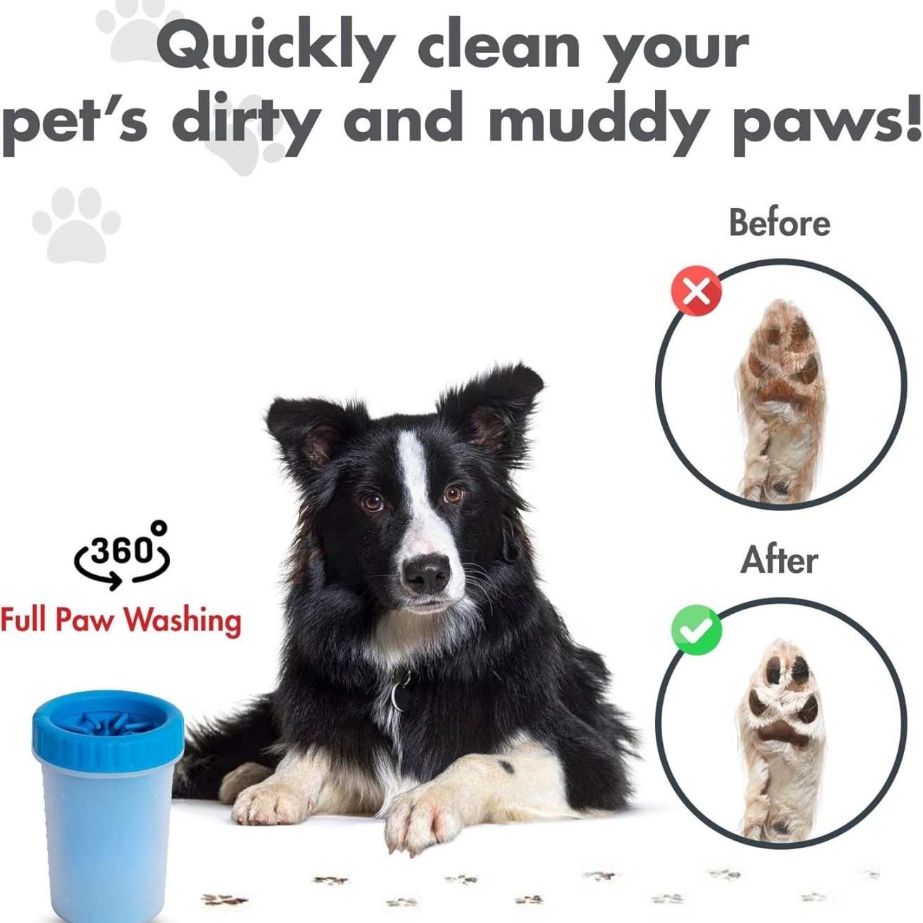 Dog Paw Cleaner Cup | Portable Pet Paw Washer with Soft Bristles