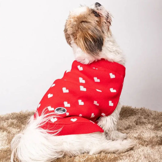 Red Heart Dog Sweater Suitable For Dogs And Cat